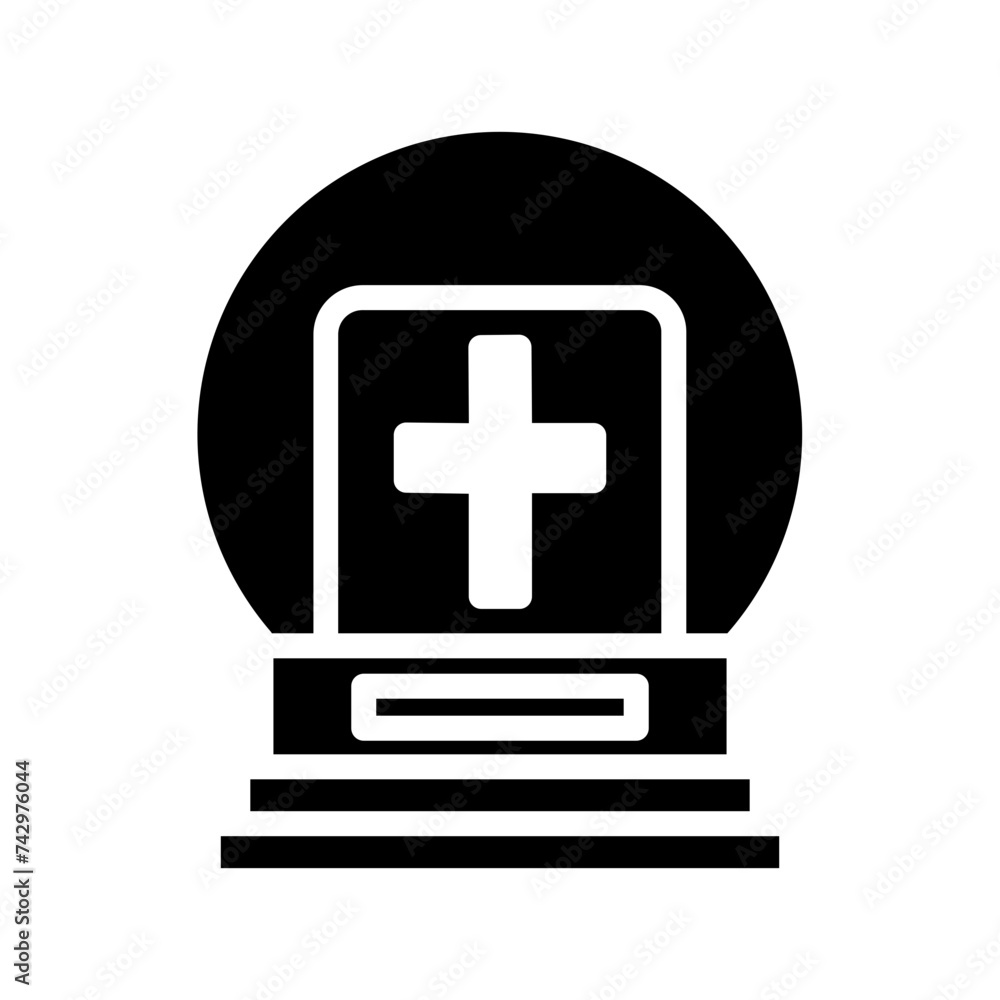 Obraz premium Snow Ball Grave Glyph Icon