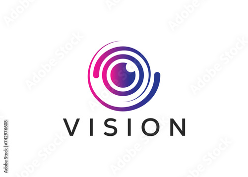 Minimalist vision eye logo design vector template. Modern eye logo. Minimalist style eye logo