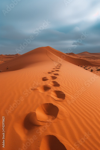 Brown sand texture of Sand dunes in Empty Desert, vertical background