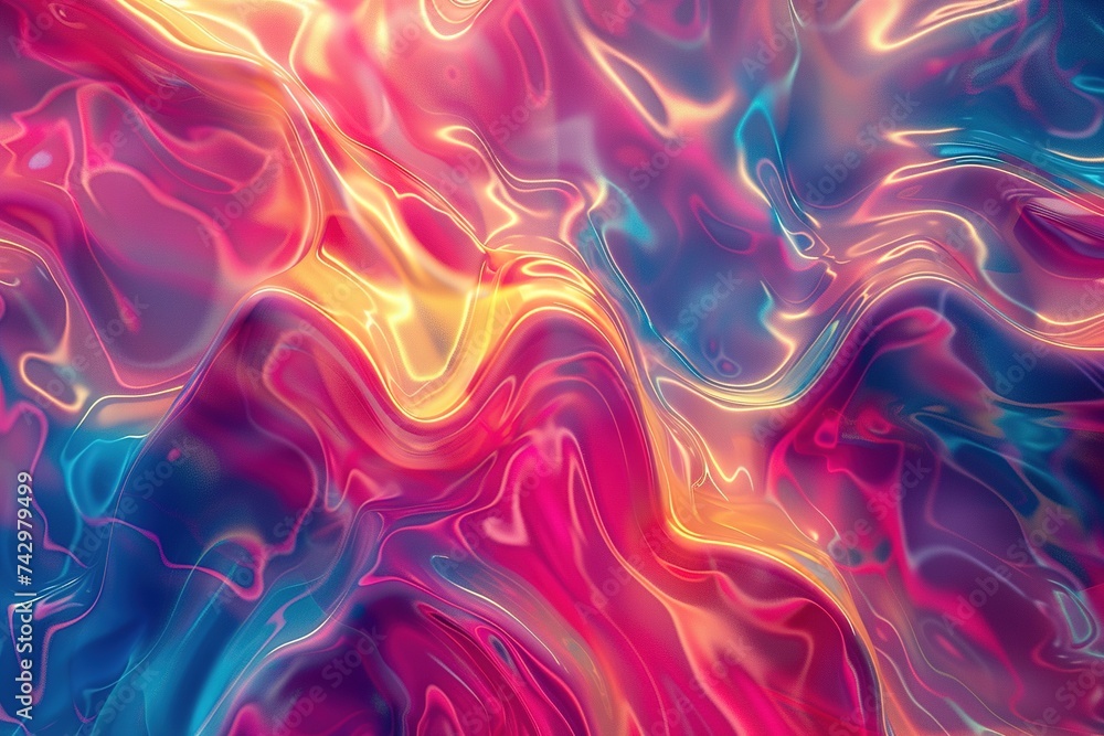 Vivid abstract psychedelic background, flowing with vibrant hues and liquid patterns, perfect for Y2K themed designs, modern art projects, and creative backdrops. - obrazy, fototapety, plakaty 