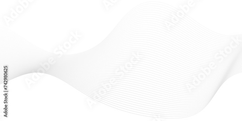 Abstract white blend digital wave lines and technology background. Minimal carve wavy white and gray flowing wave lines and glowing moving lines. Futuristic technology and sound wave lines background.