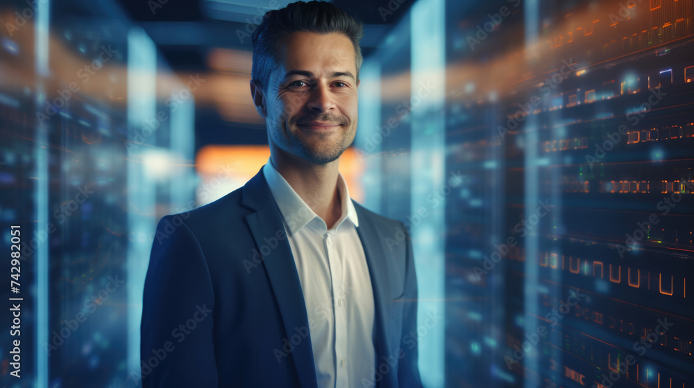 Portrait of Database Administrator on a blurred background
