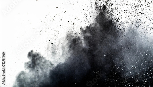 Abstract dust particles on white background, symbolizing purity and decay photo