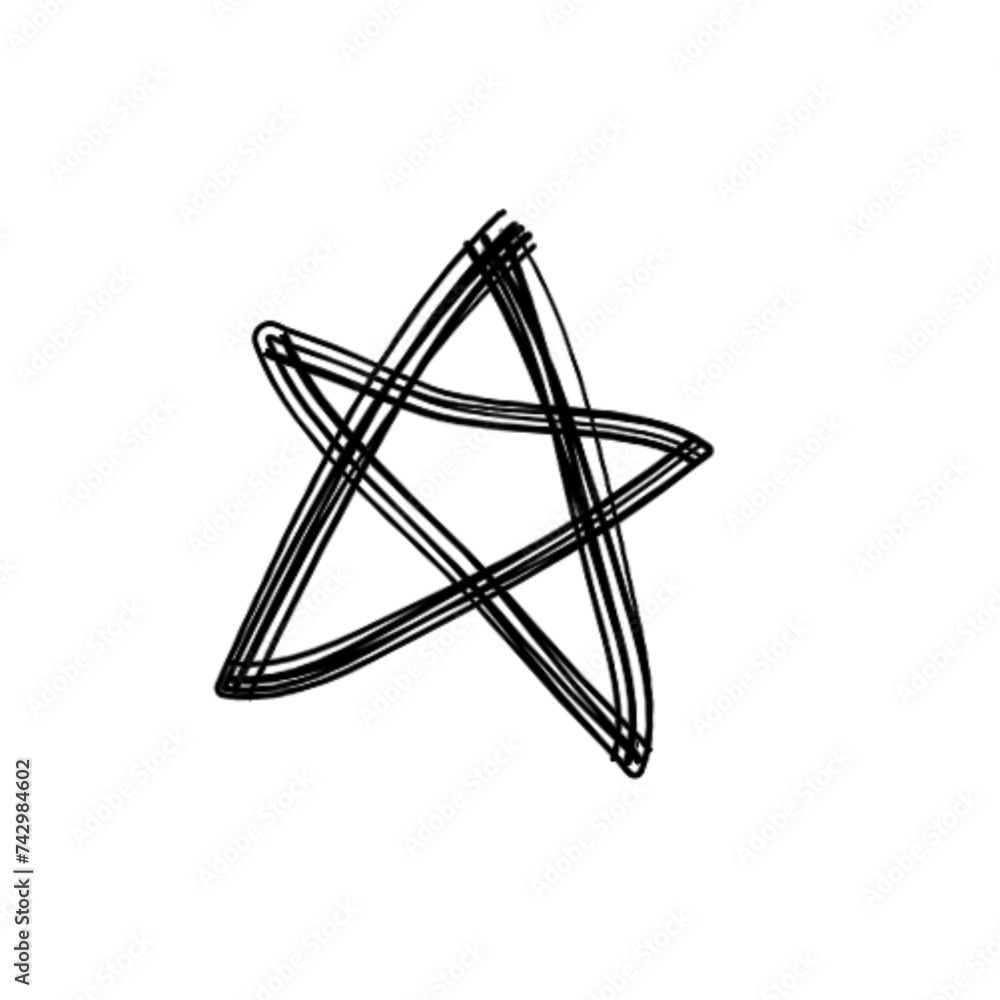 Star Doodle with Brush Star Doodle with Brush