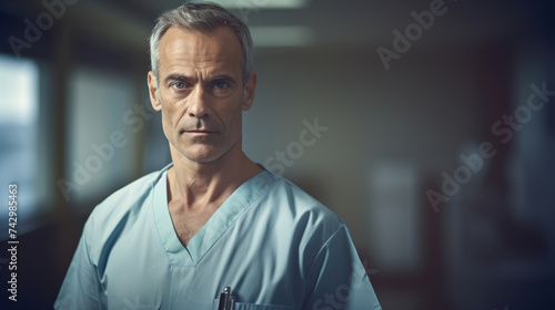 Portrait of Obstetrician on a blurred background