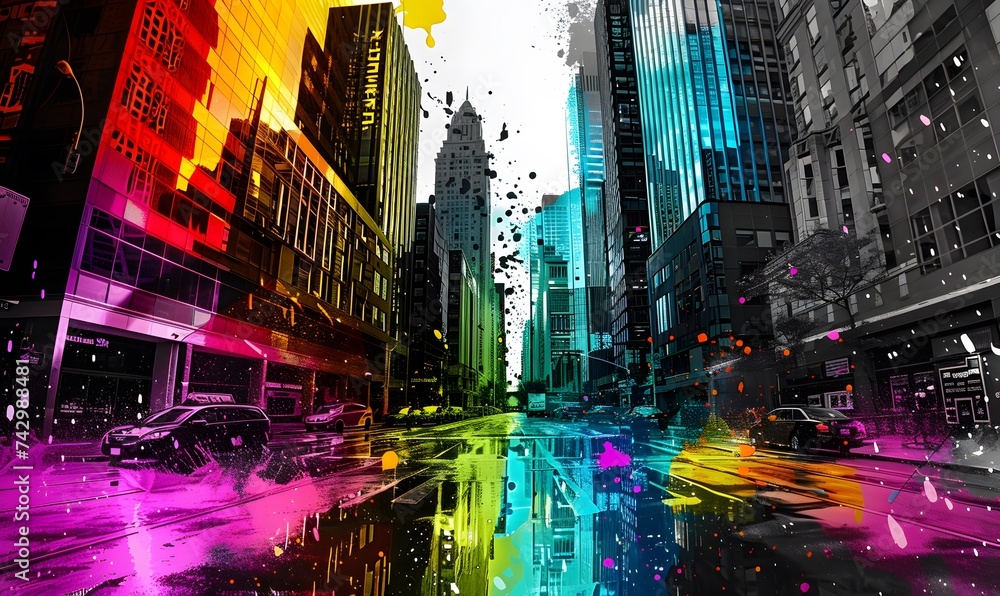 Future city glowing neon, cyberpunk city, cityscape in the background. Future city glowing neon, cyberpunk city, cityscape in the background.