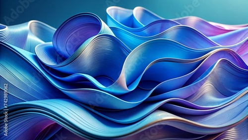 Abstract Blue Wavy Background with Soft Pastel Colors
