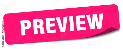 preview sticker. preview label