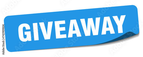 giveaway sticker. giveaway label