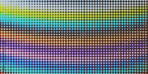 Abstract gradient background with half-tone pattern and dots with multi colors.