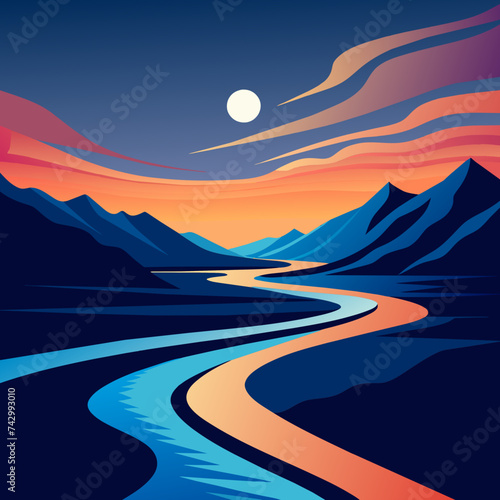 Abstract outlines representing the ebb and flow of ocean currents. vektor illustation