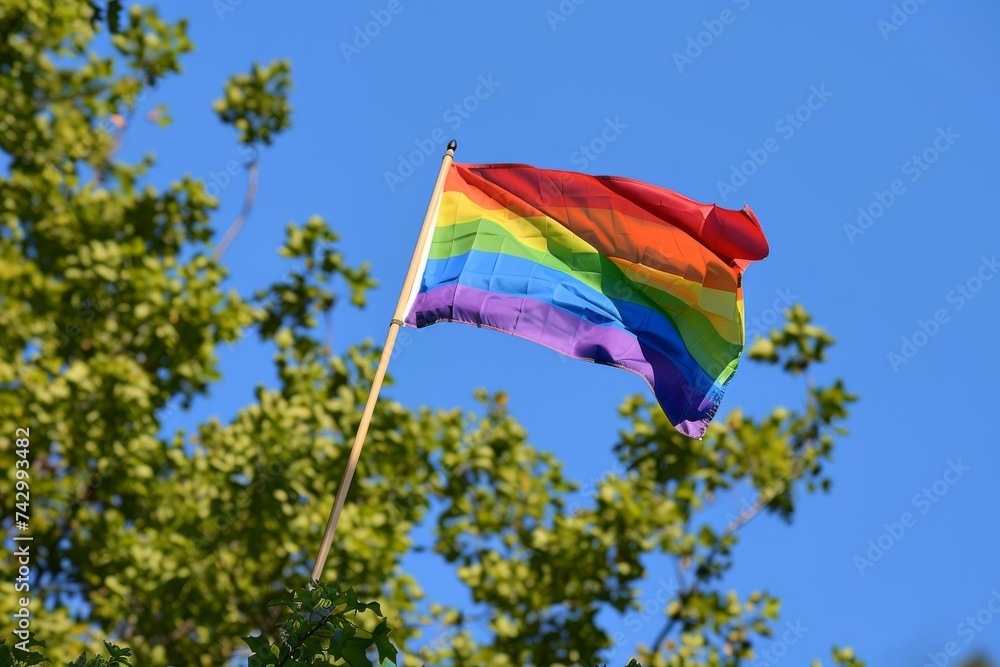 LGBTQ Pride fête. Rainbow celeste colorful country diversity Flag. Gradient motley colored lovers LGBT rights parade festival amorgender diverse gender illustration
