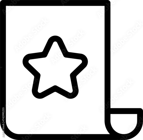 wishlist line icon vector. symbol, sign, star, page