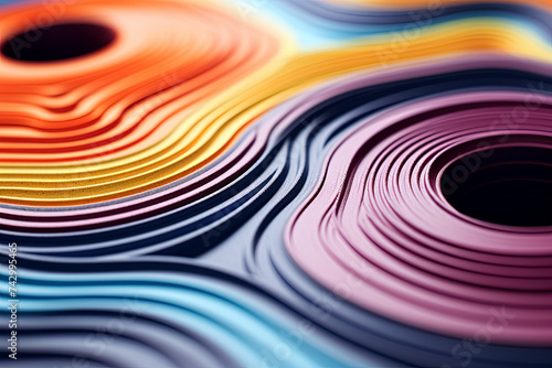 Colorful abstract background with curved lines. Generative Ai