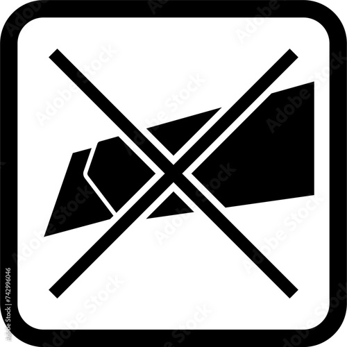 vector symbol do not use cutter. Icon, sign