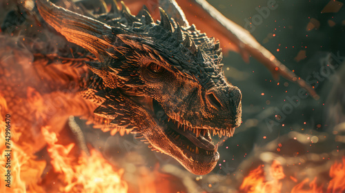 Legendary fire-breathing dragon