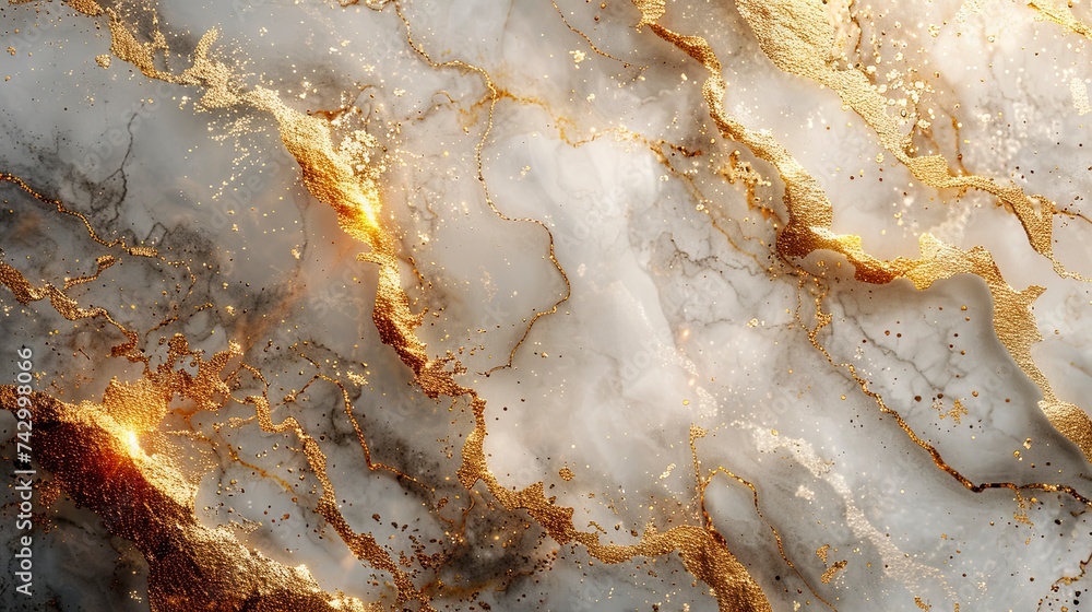 Abstract background white marble with gold veins. Place for text Abstract background white marble with gold veins. Place for text