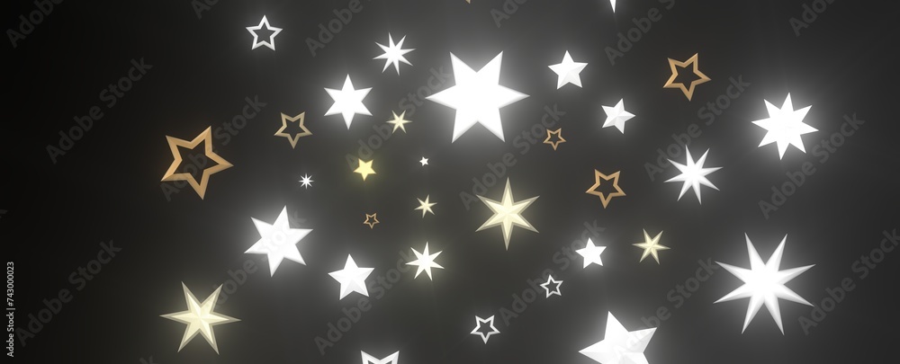 A Shower of Golden Stars: Captivating 3D Illustration Takes You to a Celestial Realm A Shower of Golden Stars: Captivating 3D Illustration Takes You to a Celestial Realm