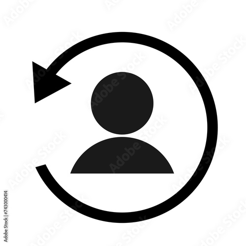 Vector illustration, round arrow rotation icon. The user, the avatar. 