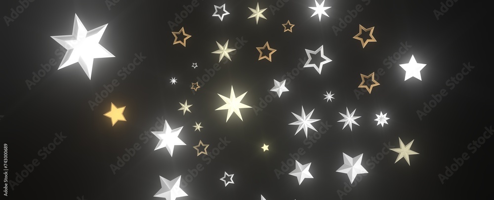 XMAS Stars - Holiday golden decoration, glitter frame isolated - XMAS Stars - Holiday golden decoration, glitter frame isolated -