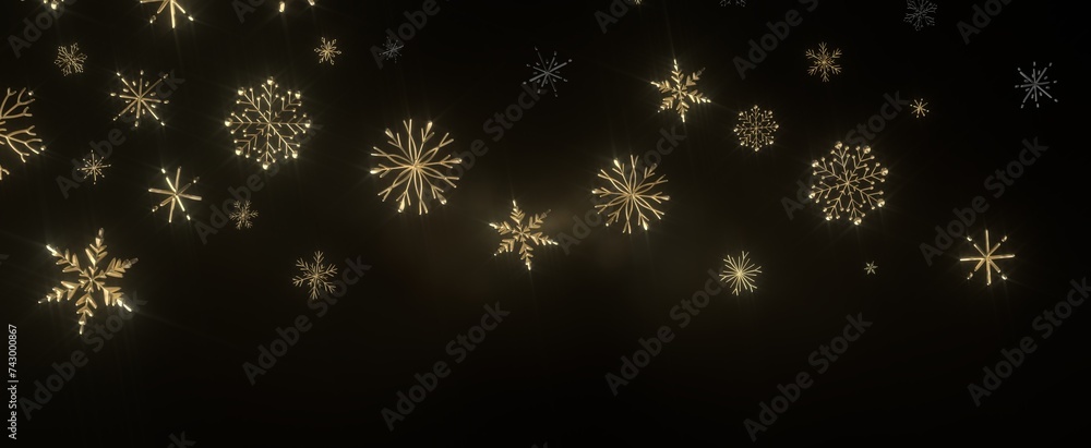 With Realistic Snowflakes Overlay On Light Silver Backdrop. Xmas Holidays With Realistic Snowflakes Overlay On Light Silver Backdrop. Xmas Holidays