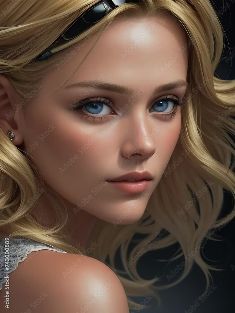 A close-up portrait of a woman with blonde hair and blue eyes. She has a subtle smile and is wearing a headband and a lace-trimmed top, suggesting a relaxed yet stylish appearance. A close-up portrait of a woman with blonde hair and blue eyes. She has a subtle smile and is wearing a headband and a lace-trimmed top, suggesting a relaxed yet stylish appearance.