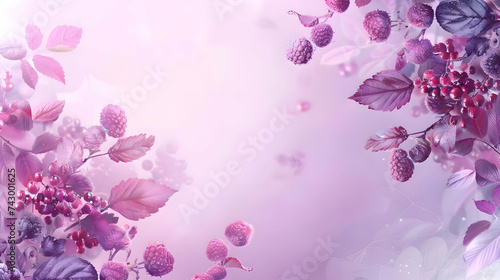 A pastel purple background. Pastel floral frame. High quality