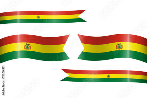 set of flag ribbon with colors of Bolivia for independence day celebration decoration