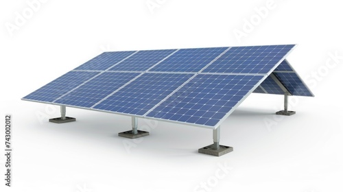 Harness the sun's power! Solar panels isolated on a white background symbolize clean, renewable energy.