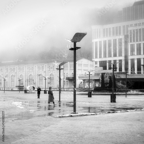Fotografija Misty Waterfront Reverie