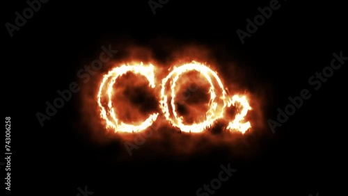 CO2 written with fire