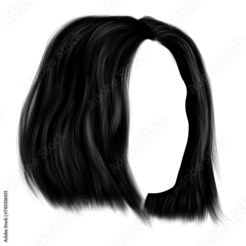 soft blunt haircut png free hand painted illustration photo