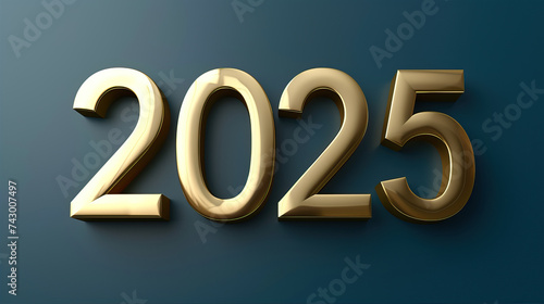 Number "2025" on a dark blue background. New Year's greetings, postcard.