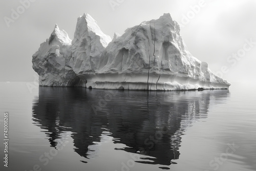 Massive Iceberg Floating on Water
