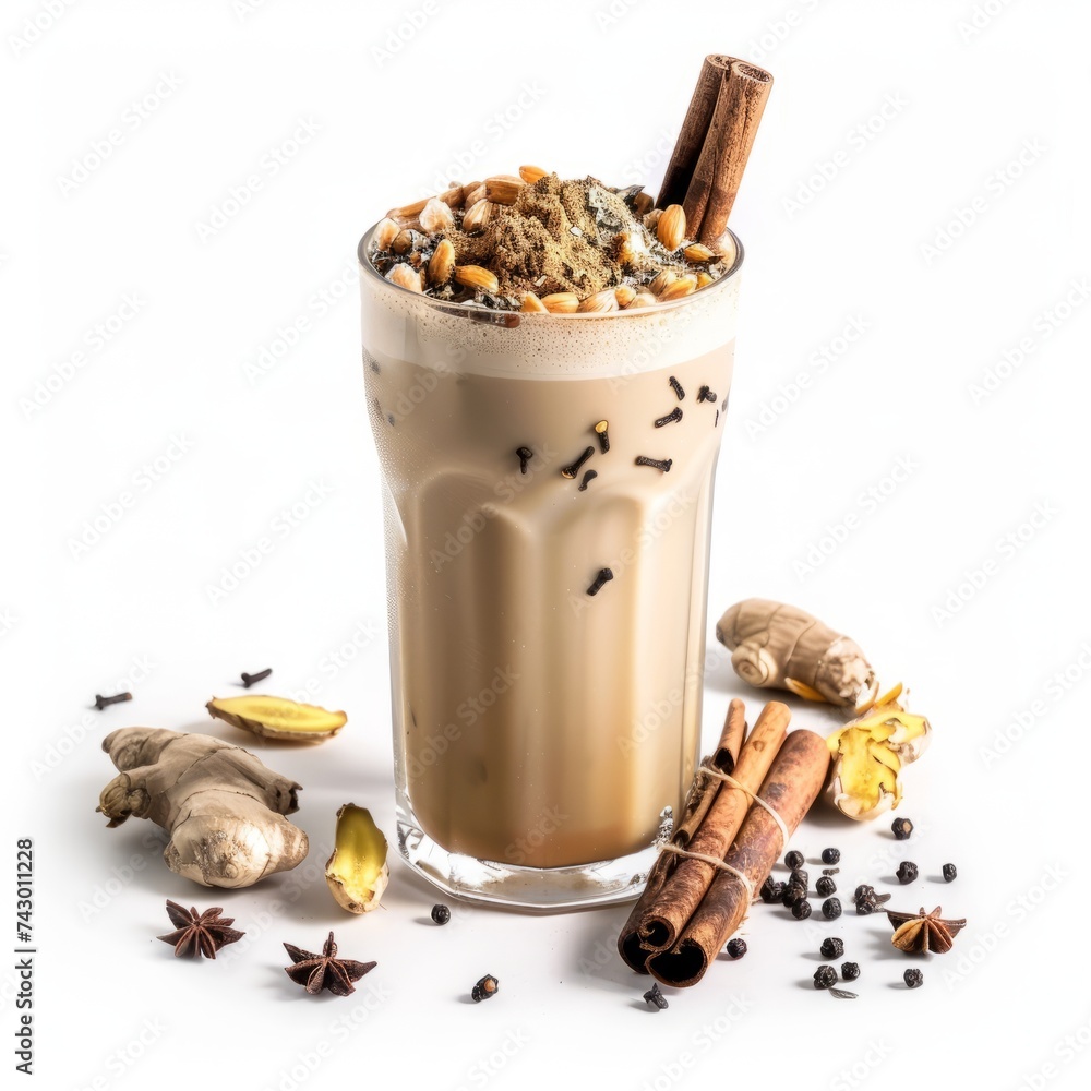 Lucky Lukes comic style high quality chai, Black tea dried ginger