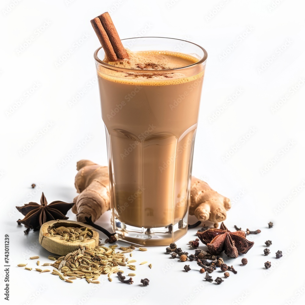 Lucky Lukes comic style high quality chai, Black tea dried ginger