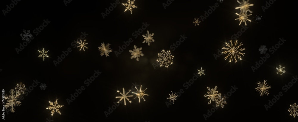 Snowflakes - Winter christmas sky with falling snow Snowflakes - Winter christmas sky with falling snow
