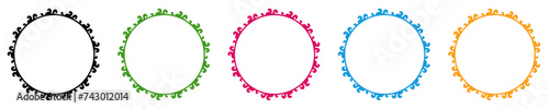 Canvas Print Round lace frames. Decorative line art frames for design template