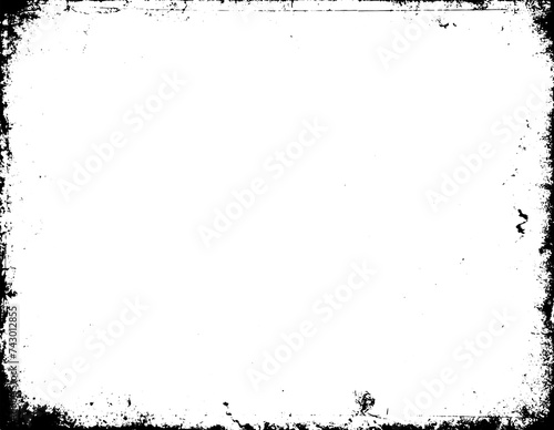 Grunge border texture background. Abstract frame overlay. PNG graphic illustration with transparent background.