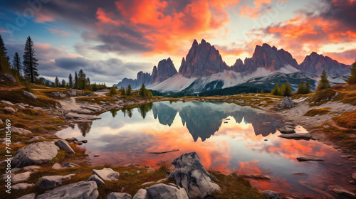 Lakes Del Piani in National Park Tre Cime di Lava © Sameer