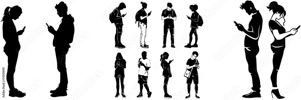 mobile phone,people,girl,boy standing black and white mobile phone,people,girl,boy standing black and white
