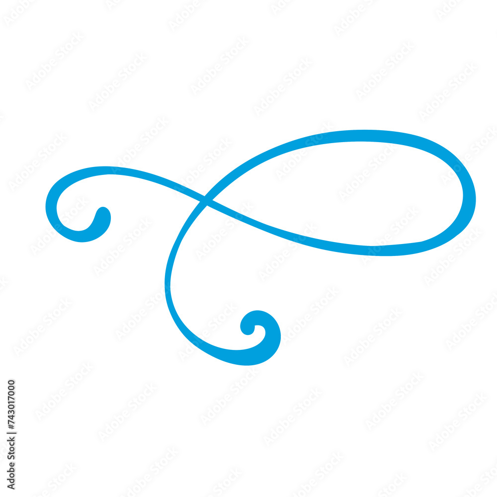 Blue Squiggle Wavy Line Curved Shape Blue Squiggle Wavy Line Curved Shape