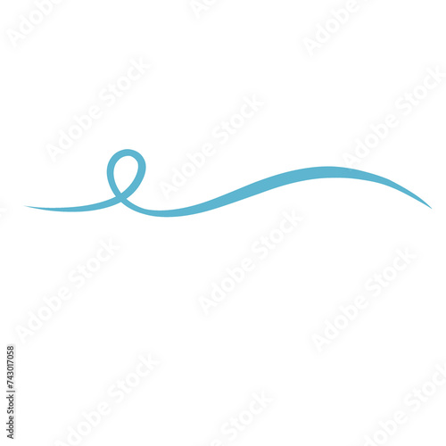 Blue Squiggle Wavy Line Curved Shape