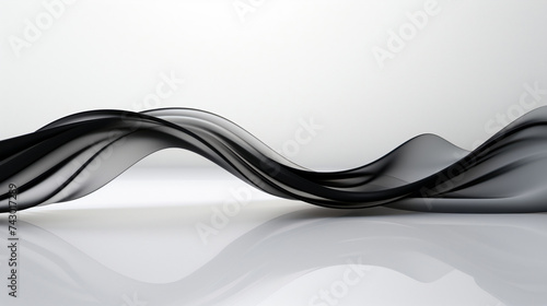 Abstract luxury black wave background. Abstract wavy texture for exhibition product. Beautiful black wave flow, background. Generative AI