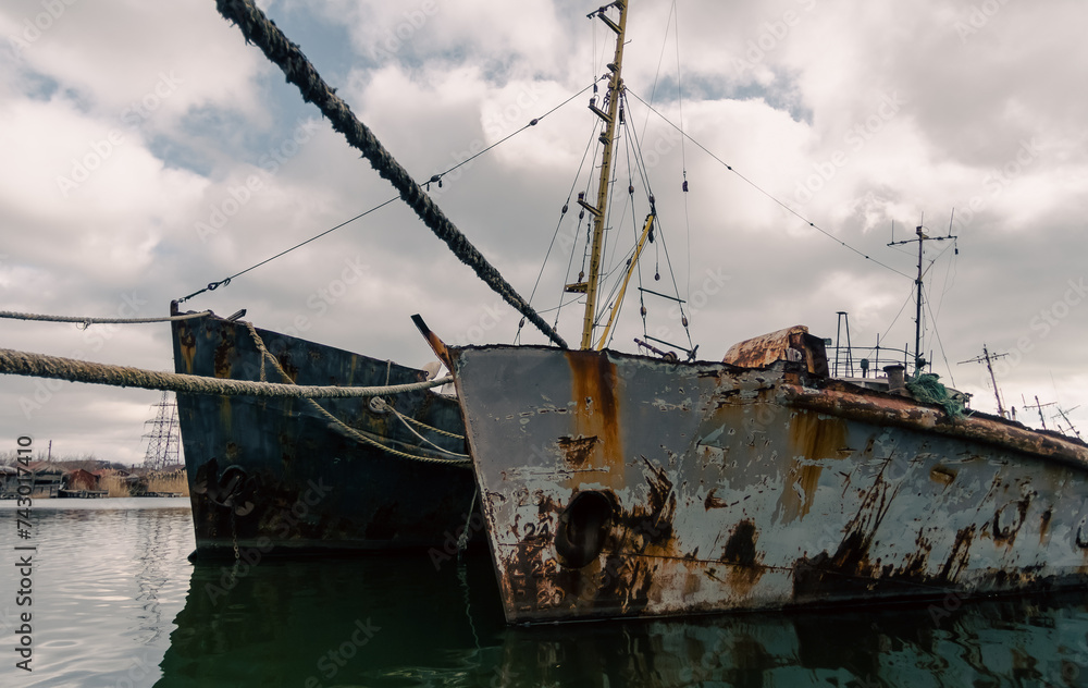 old ship ran aground in Ukraine