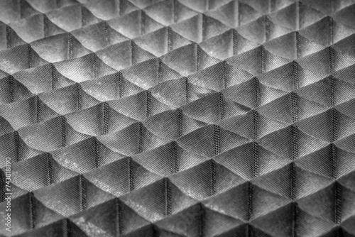 Dark Grid Fabric Texture Background - Monochrome Textile Pattern