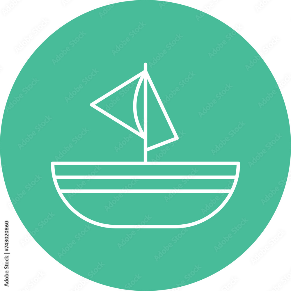 Boat Line Circle Icon Boat Line Circle Icon