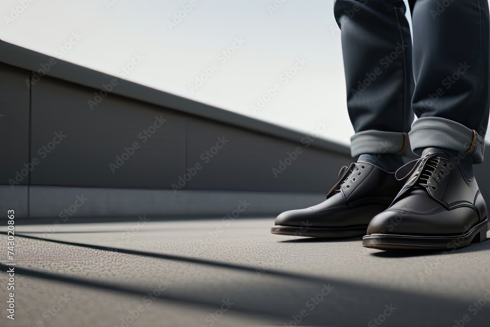 man walking on the stairs