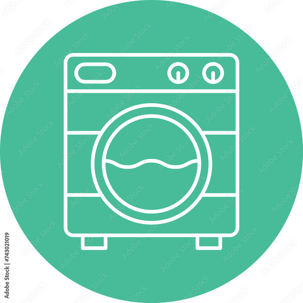 Washing Machine Line Circle Icon Washing Machine Line Circle Icon