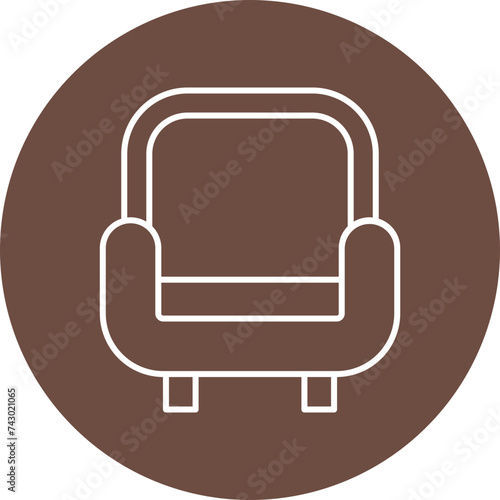 Sofa Line Circle Icon